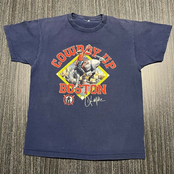 Boston Red Sox T Shirt Men Medium Adult Blue Kevin Millar Cowboy Up MLB  Baseball | SidelineSwap