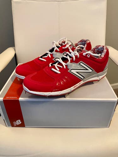 New Balance 3000V2 Metal Cleat size 11.5 Red/Silver