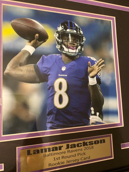 LAMAR JACKSON Baltimore Ravens Framed Autographed Jersey