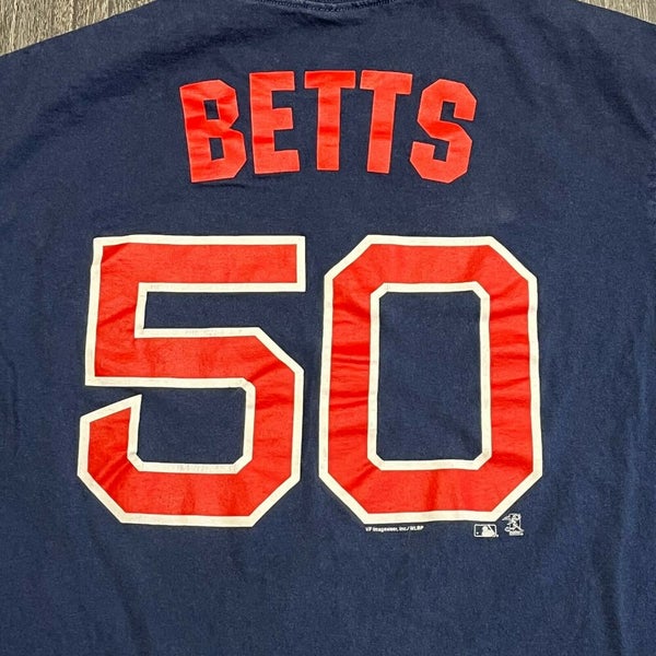 Mookie Betts Boston Red Sox Shirt Blue MLB Baseball Retro 50 Women's XXL