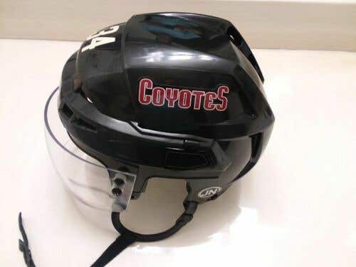 Arizona Coyotes Carl Soderberg game-worn #34 CCM black throwback helmet (2019-20 season)