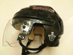 Arizona Coyotes #34 Carl Soderberg game-worn black CCM 3rd-style helmet (2020 NHL playoffs decal)
