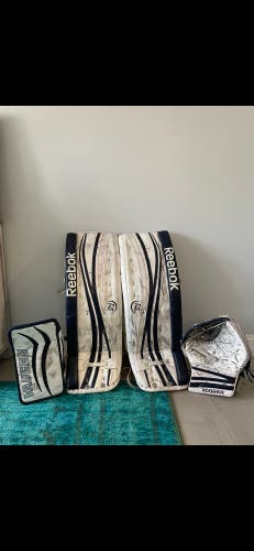 Reebok p4 goalie leg and glove with Vaughn v4 7600 with v6 graphics