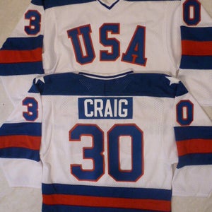 20314 1980 JIM CRAIG Olympic USA MIRACLE Hockey K1 Jersey New WHITE Any Size