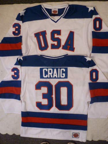 20314 1980 JIM CRAIG Olympic USA MIRACLE Hockey K1 Jersey New WHITE Any Size