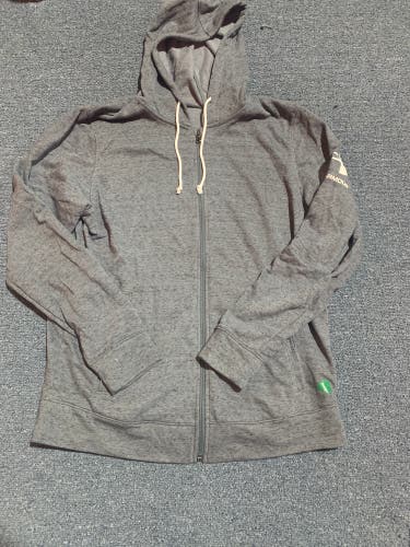 New Gray Under Armour Full Zip Hoodie University of Notre Dame Hockey Team Issue L