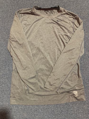 Gray Nike Pro Combat Compression Shirt Mesh back L