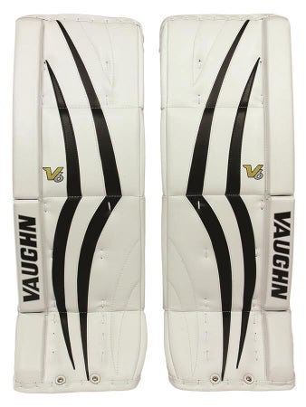 New Vaughn 1100i Int goalie leg pads Black/White 31"+2 Velocity V6 ice hockey