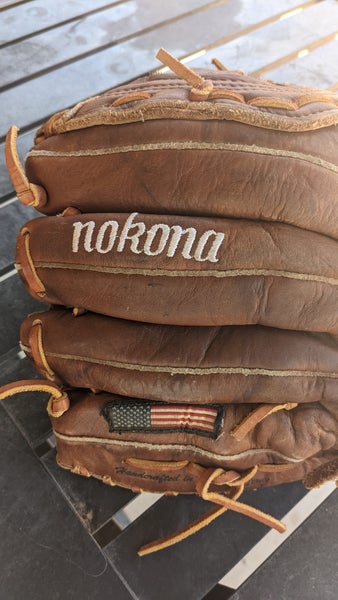 NOKONA CLASSIC WALNUT LEATHER SOFTBALL/BASEBALL GLOVE (WS-1200) 12" RHT HANDED