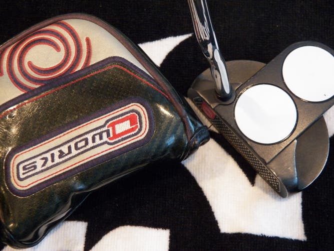 LEFT HAND ODYSSEY O-WORKS 2-BALL GOLF PUTTER 34.5 WITH H/C