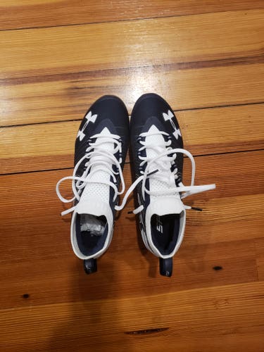 Blue Adult New Men's Size 8.5 (Women's 9.5) Molded Cleats Under Armour Low Cut Spotlight