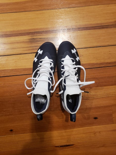 Blue Adult New Men's Size 8.5 (Women's 9.5) Molded Cleats Under Armour Low Cut Spotlight