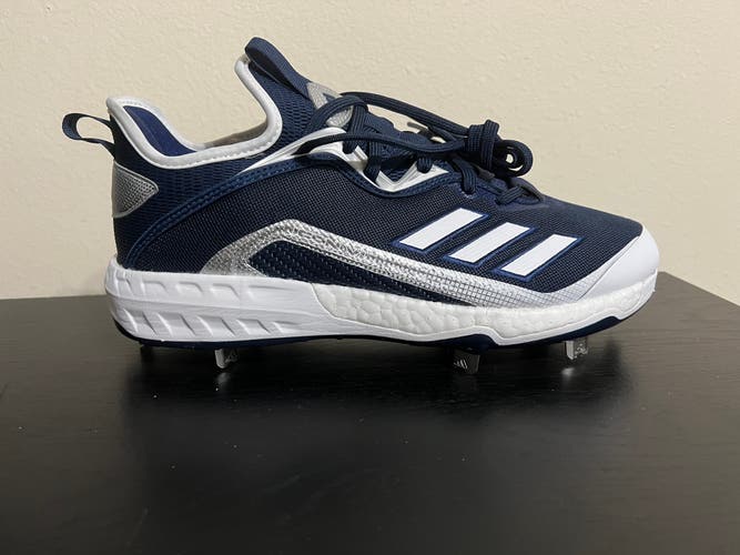 Adidas Icon 6 Low Metal Baseball Cleats Size 9 Navy Blue