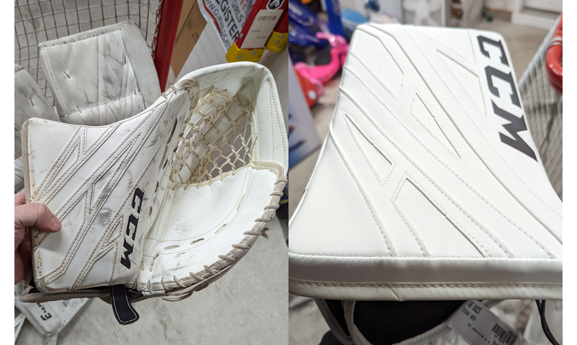 CCM Brand New Blocker 4.9/Extreme flex 4.5 used glove