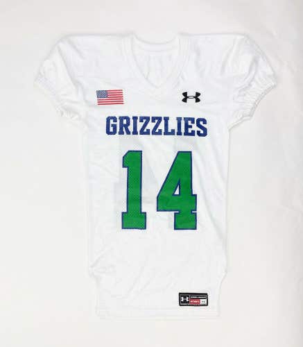New Under Armour Grizzlies Performance Football Jersey #14 Youth S White1241721