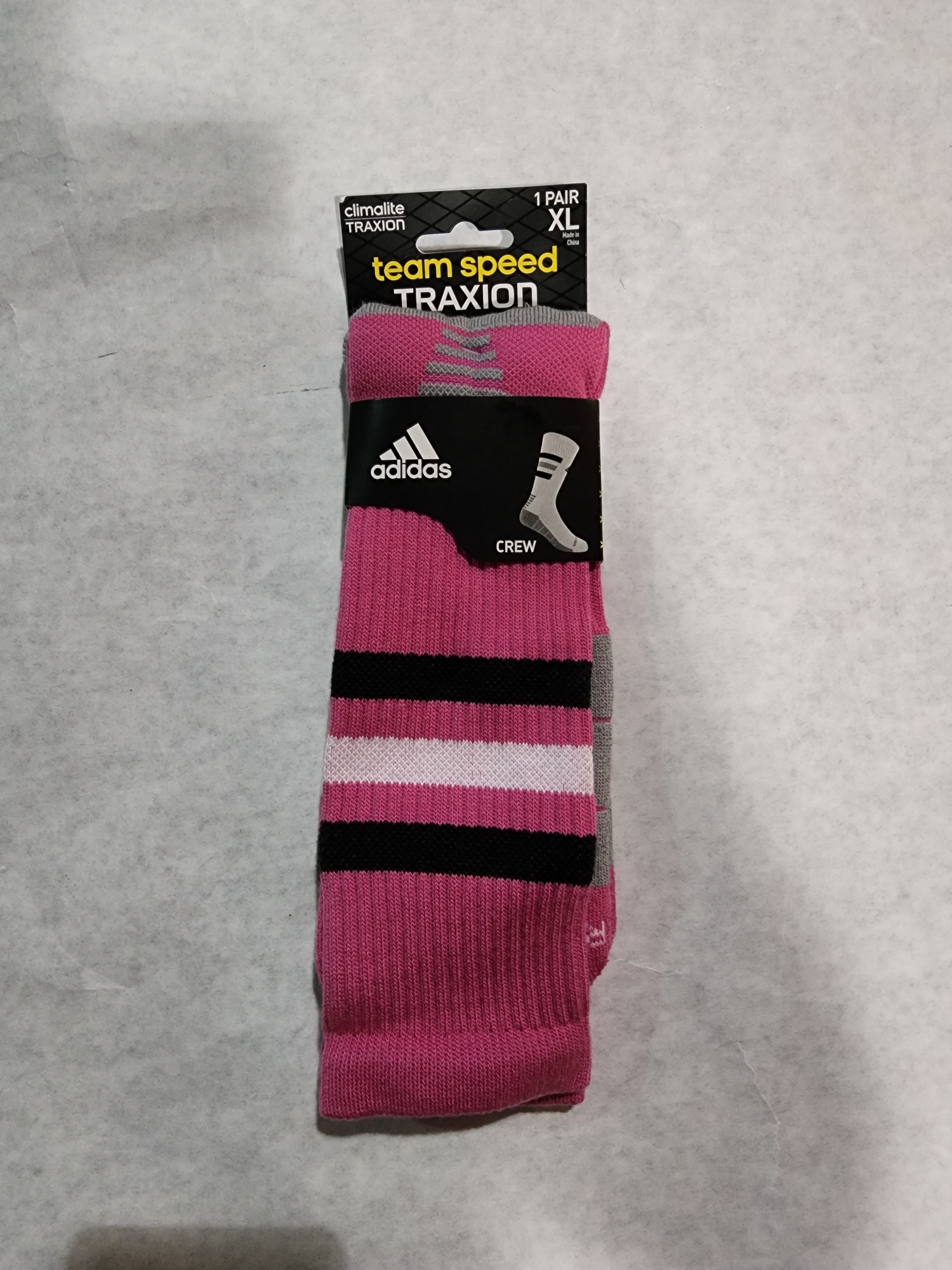 Pink Men's New Adult XL Adidas Crew Socks