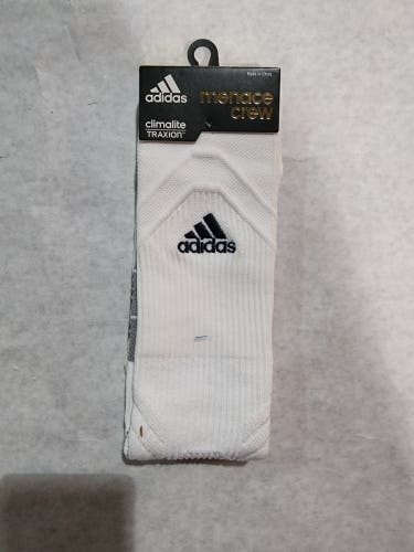 White Men's New Adult Large Adidas Crew Socks