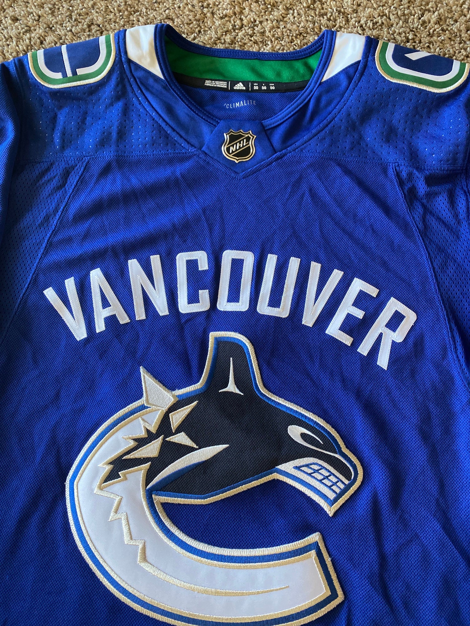 New Authentic Blank Adidas Vancouver Canucks Jersey 50, 52, 54