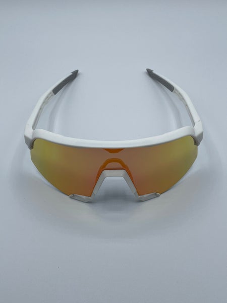 NEW 100% S3 Sunglasses - White Frame w/ Red Multilayer Lens