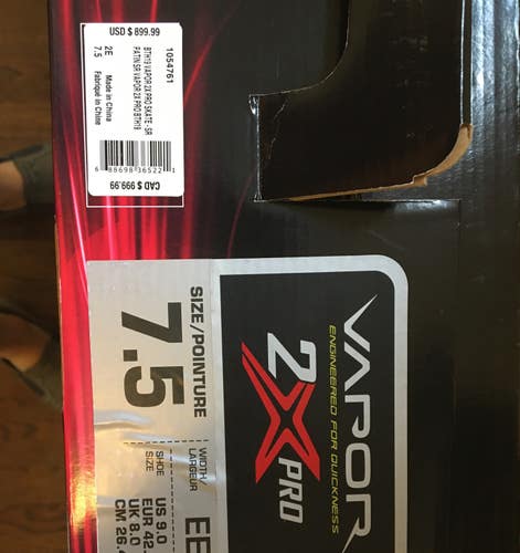 Senior Used Bauer Vapor 2X Pro Hockey Skates Extra Wide Width Size 7.5