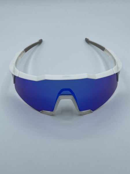 NEW 100% Speedcraft Sunglasses - White Frame w/ Blue Multilayer Lens