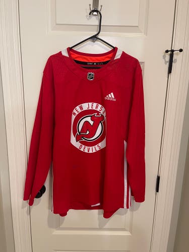 Adidas New Jersey Devils Authentic NHL Practice Jersey Size 54 Red