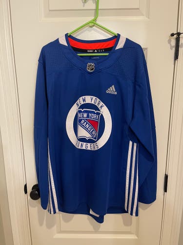 Adidas New York Rangers Authentic NHL Practice Jersey Size 54 Blue