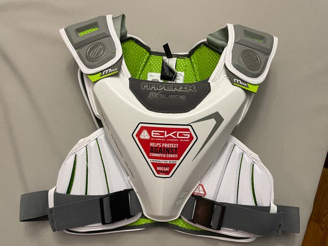New Large Maverik MAX EKG Speed Shoulder Pads white