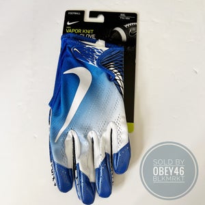 Nike Vapor Knit Skill Glove Magnigrip Football Gloves Size XXL Blue/White