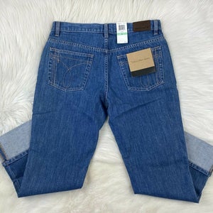 Calvin Klein Capri Dark Stone Wash Lean Fit Denim Jeans Rolled Ankle Women's 8