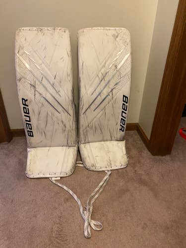 Used 33" Bauer Hyperlite Goalie Leg Pads Pro Stock