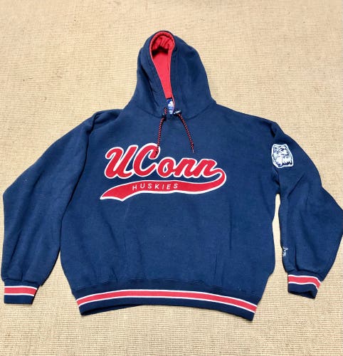 Rare Vintage Starter UCONN University Of Connecticut Hooded Sweatshirt