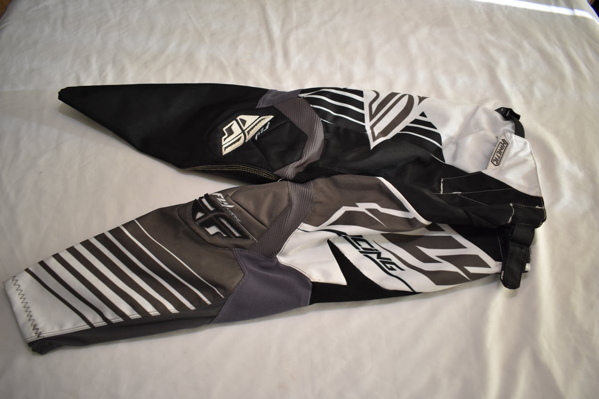 Fly Racing Kinetic Vector Motocross Pants, Black/White, Size 22 (6)