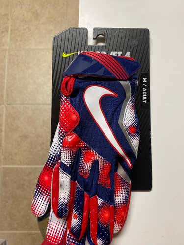 New Nike Vapor Jet 4 Football Gloves Adult Medium Red White Blue