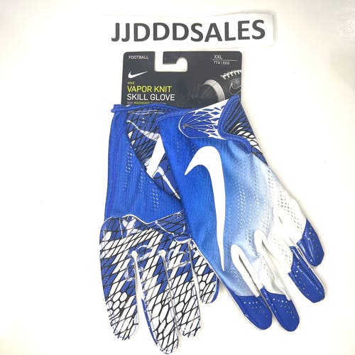 Nike Vapor Knit Skill Glove Magnigrip Football Gloves Sz XXL Blue White $60 NWT