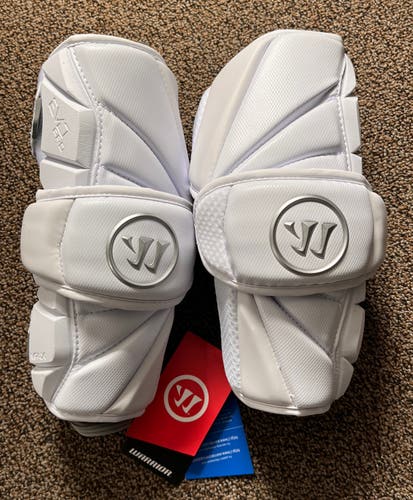 New Warrior Evo Pro Arm Guards Lacrosse Lax pads MEDIUM M New with tags White