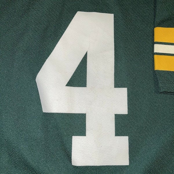 Vintage Brett Favre #4 Green Bay Packers Logo 7 Football Jersey Medium  White Nfl