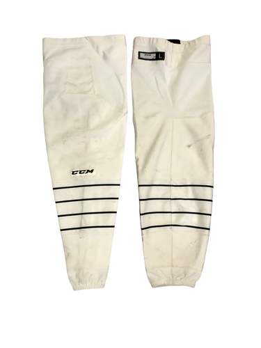 CCM/Reebok White/Black Large Performance Game Socks