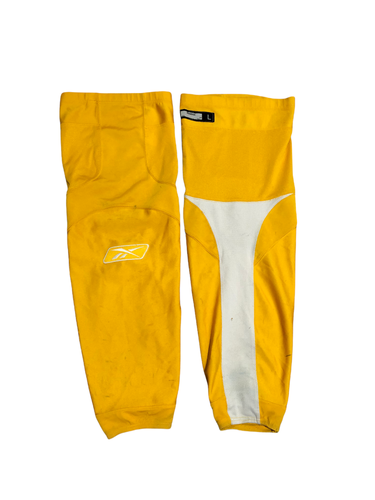 CCM/Reebok Yellow/White Large Pro Stock Practice Performance Socks