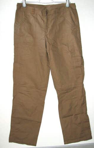 Columbia Women's 100% Cotton Brown Straight Leg Lightweight Cargo Pants ~ Size 8