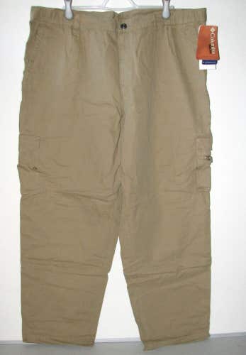 NEW Columbia X.C.O. GPS Cargo Men's Suede Tan 100% Cotton Pants ~ Size XXL 32"