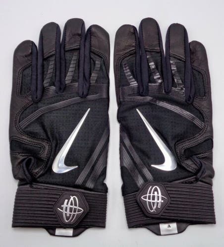 New XXL Nike Huarache Elite Batting Gloves Black/Grey-Chrome