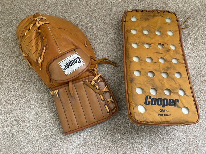 Vintage Cooper Goalie Full Right trapper/blocker combo