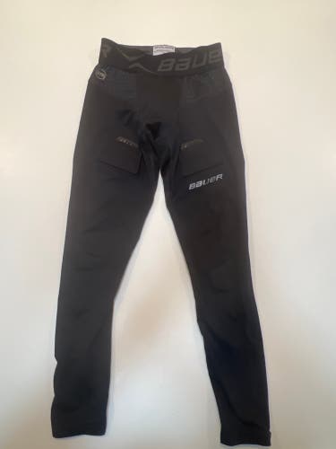 Black Used Small Bauer Compression Hockey Pants With Cup