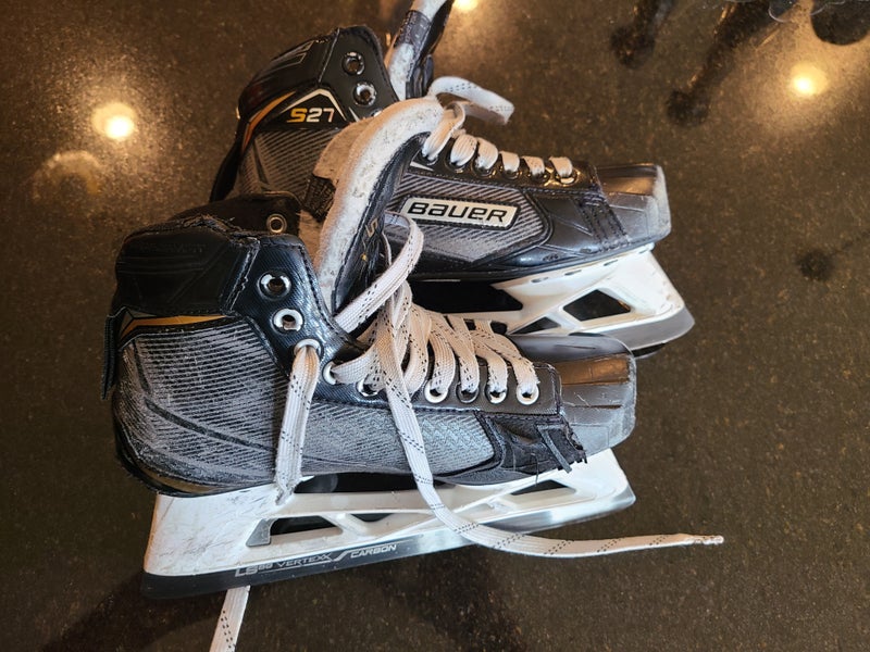 Senior Used Bauer Supreme S27 Hockey Goalie Skates Regular Width Size 7.5