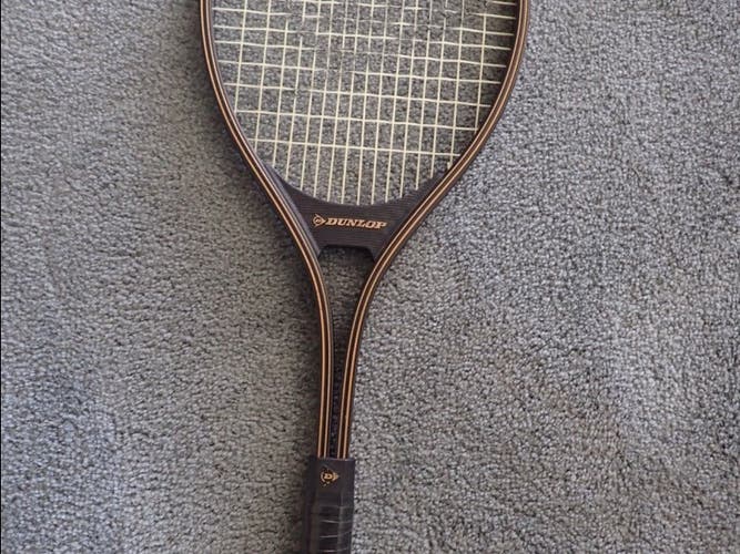 VINTAGE Pre owned DUNLOP John McEnroe Gold T Men's Tennis Racquet With Cover