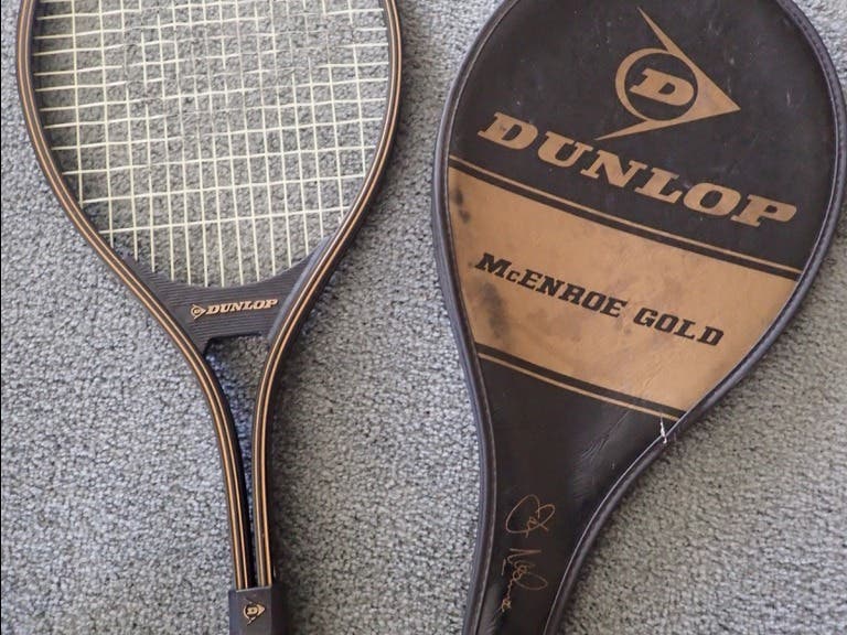 Housse De Raquette De Tennis Vintage John McEnroe Dunlop - Modèle B15 - Fabriqué à Taïwan - Occasion