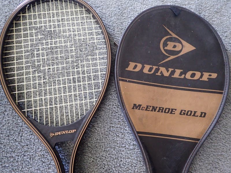 VINTAGE Pre owned DUNLOP John McEnroe Gold T Men's Tennis Racquet
