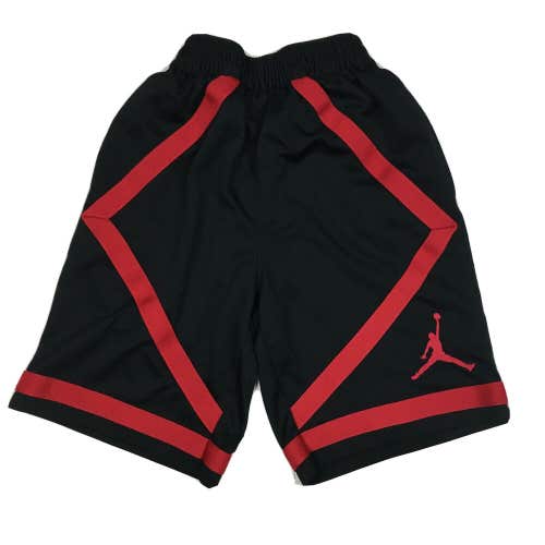 Y2K Nike Air Jordan Nylon Basketball Shorts Black/Red Youth Small