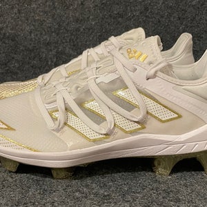 Men’s Adidas Adizero Afterburner 7 Baseball Cleats White Gold EG7611  Size 7.5